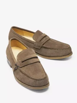Mocassins Penny Loafer à bout rond en cuir pour homme