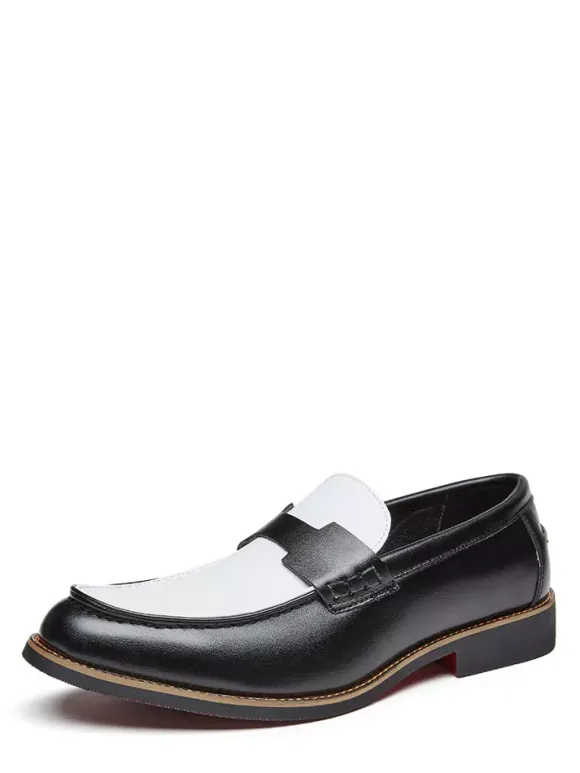 Mocassins Penny pour hommes bout rond patchwork chaussures à enfiler