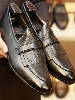 Mocassins Penny pour hommes chaussures de bal de promo de mariage à enfiler en cuir style artistique