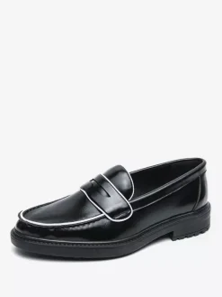 Mocassins à plateforme en cuir pour hommes chaussures confortables pour le travail et les affaires.