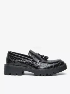 Mocassins pour hommes à bout rond motif pierre ornés de pompons