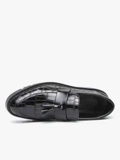 Mocassins pour hommes à bout rond motif pierre ornés de pompons