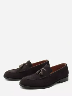 Mocassins pour hommes bout rond en daim chaussures plates décontractées