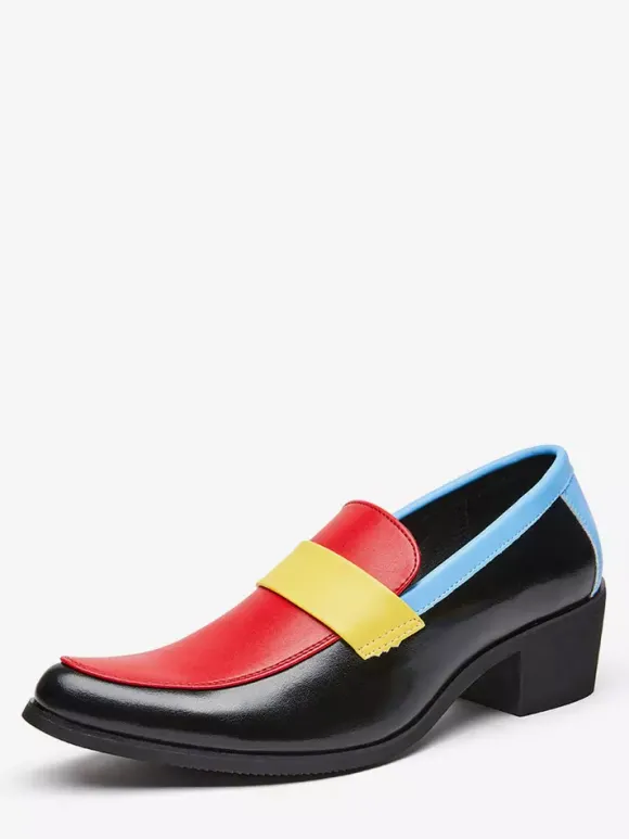 Mocassins pour hommes à bout rond patchwork chaussures habillées décontractées