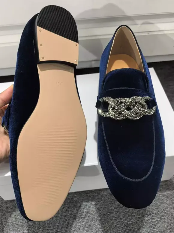 Mocassins pour hommes chaussures de bal de soirée de mariage à la mode tige en micro-daim avec chaînes chaussures à enfiler