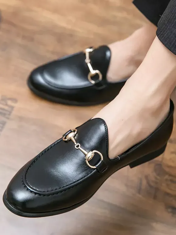 Mocassins pour hommes chaussures décontractées respirantes à bout pointu en cuir