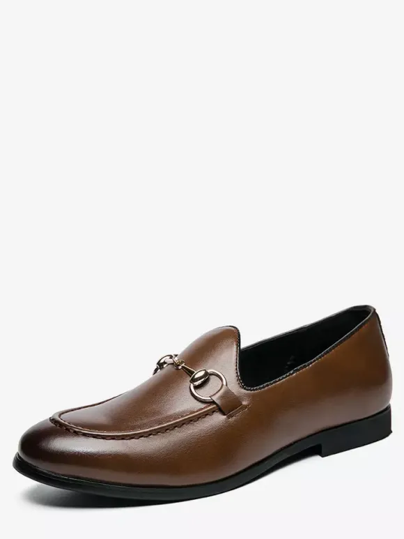 Mocassins pour hommes chaussures décontractées respirantes à bout pointu en cuir