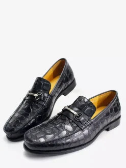 Mocassins pour hommes en cuir à motif crocodile chaussures décontractées et d'affaires