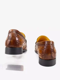 Mocassins pour hommes en cuir à motif crocodile chaussures décontractées et d'affaires