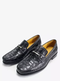 Mocassins pour hommes en cuir à motif crocodile chaussures décontractées et d'affaires