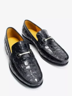 Mocassins pour hommes en cuir à motif crocodile chaussures décontractées et d'affaires