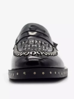 Mocassins à rivets pour hommes en cuir de vache avec détails métalliques
