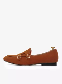 Mocassins à sangle de moine en daim kaki pour hommes chaussures de bal de promo de mariage