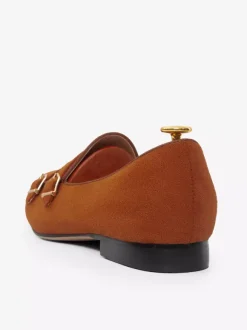 Mocassins à sangle de moine en daim kaki pour hommes chaussures de bal de promo de mariage