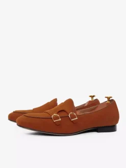 Mocassins à sangle de moine en daim kaki pour hommes chaussures de bal de promo de mariage