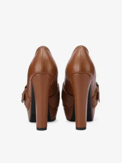 Mocassins à talons hauts pour femmes escarpins à enfiler avec boucle à plateforme et talon épais