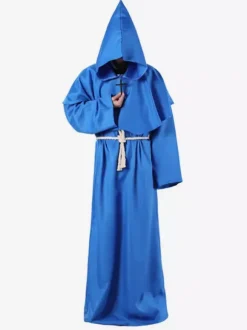 Moine Costume Déguisements Halloween Robe Unisexe Femme Homme À Capuche Du Moyen Âge Cosplay Bal Masqué Bourgogne