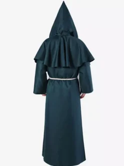 Moine Costume Déguisements Halloween Robe Unisexe Femme Homme À Capuche Du Moyen Âge Cosplay Bal Masqué Bourgogne