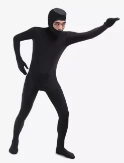 Morph Suit Black Spandex Zentai Suit Déguisements Halloween Open Face Zentai Bodysuit