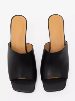 Mules à talon chaton sandales à bout ouvert et à talon nu