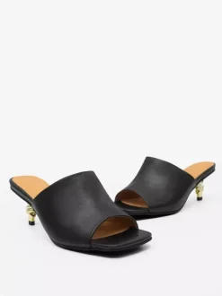 Mules à talon chaton sandales à bout ouvert et à talon nu