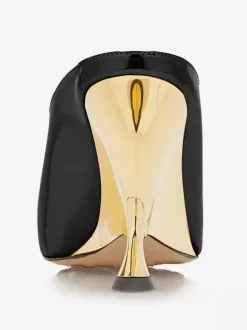 Mules noires à bout pointu pour femmes escarpins à enfiler avec talon