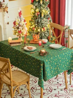 Nappe Costumes De Vacances De Noël Polyester Noël Vert