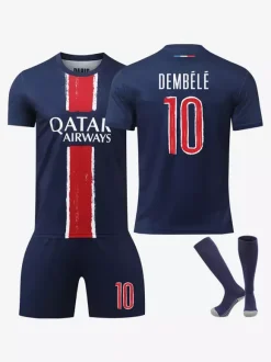 NO.2 HAKIMI NO.7 KVARATSKHELIA NO.10 DEMBÉLÉ NO.14 D. DOUÉ Maillot de Football Vêtements de Sport pour Hommes Ensembles de 3 Pièces