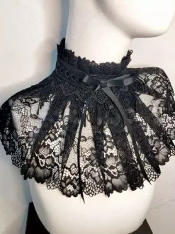 Noir Lolita Chocker Bows Accessoire Dentelle Fibre Polyester Divers Accessoires Lolita