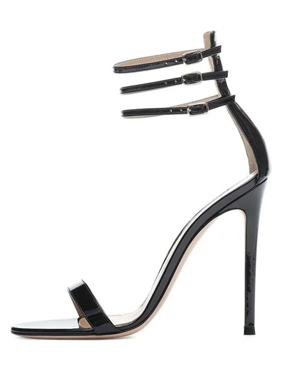 Noir Robes 2026 Sandals Talon Haut Chaussures De Soirée Femmes Orteil Nu Larcet À Cheville Chaussures Sandales