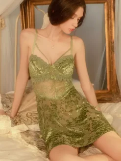 Nuisette en dentelle rose à imprimé floral armatures sexy avec coussinets