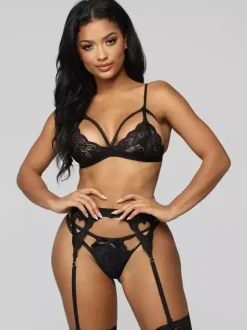 Nuisettes Lingerie Sexy Femme Ensembles Deux Pièces Taille Haute avec Bretelles à Col Décolleté Unicolore