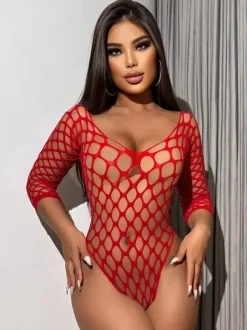 Nuisettes rouges découpées en lingerie pour femmes