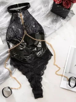 Nuisettes en dentelle noires gainantes et sexy pour femmes