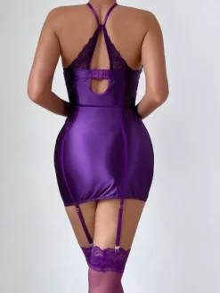 Nuisettes Lingerie Babydoll Pour Femme Noir Polyester Sexy