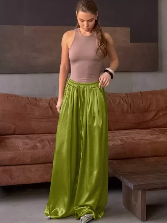 Pantalon abricot taille haute