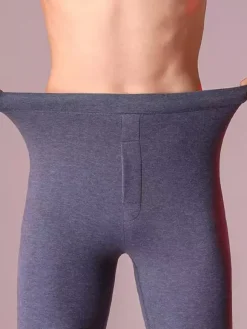 Pantalon chaud en coton pour homme pantalon thermique doublé polaire legging unisexe