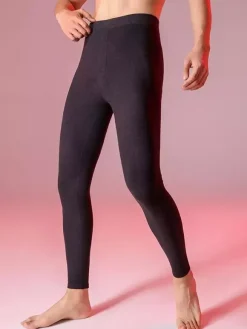 Pantalon chaud en coton pour homme pantalon thermique doublé polaire legging unisexe