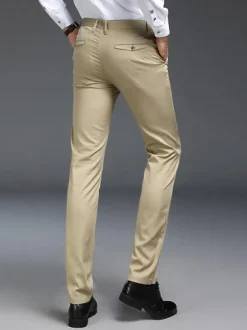 Pantalon décontracté pour homme coupe slim coupe droite tenue de soirée pantalon épais en velours