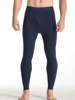 Pantalon homme coupe slim coton léger couleur unie caleçon long en une seule pièce