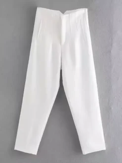 Pantalon kaki taille haute