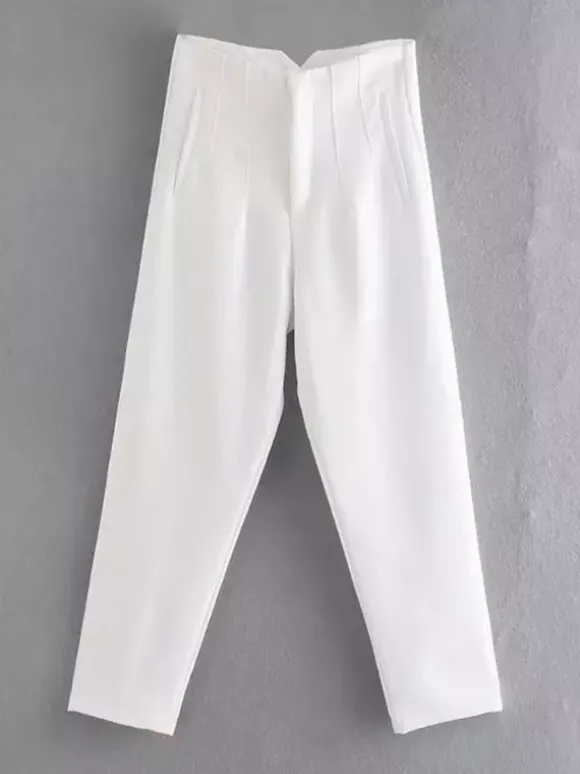 Pantalon kaki taille haute