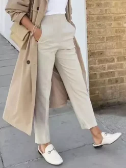 Pantalon kaki taille haute