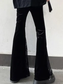 Pantalon Lolita gothique évasé Lolita en dentelle noire