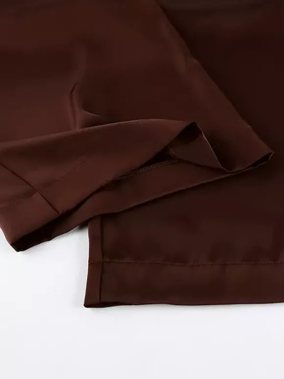 Pantalon marron taille haute