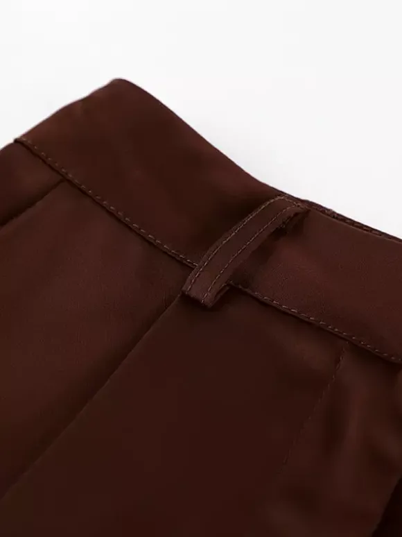 Pantalon marron taille haute