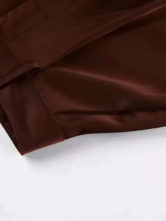 Pantalon marron taille haute