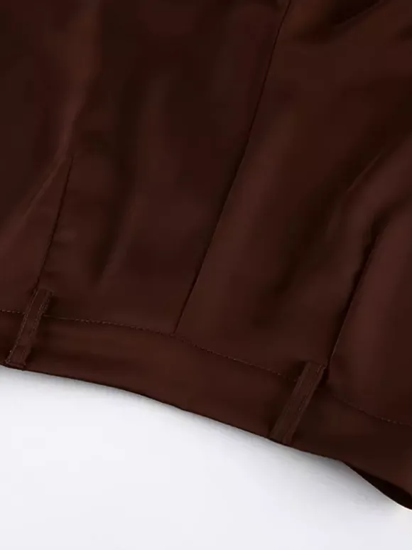 Pantalon marron taille haute