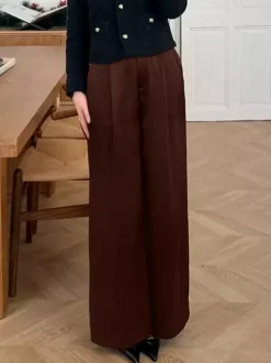 Pantalon marron taille haute
