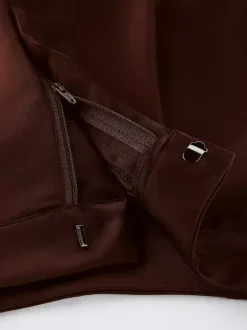 Pantalon marron taille haute
